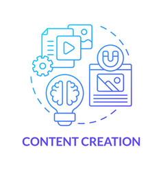 Content Creation Blue Gradient Concept Icon