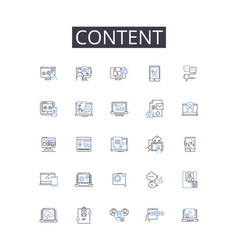 Content Line Icons Collection Document Law