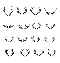 Deer Antlers Silhouette Set Antlers Icon Set