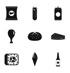 Overeat Icons Set Simple Style