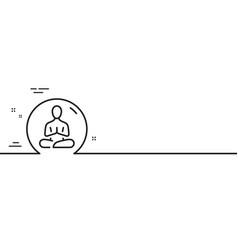 Yoga Line Icon Meditation Pose Sign