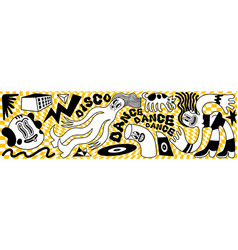 Cartoon Rave Music Retro Banner Groovy