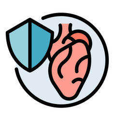 Protected Heart Icon Flat