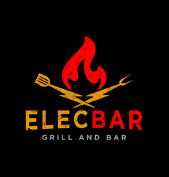 Rustic Vintage Style Grill And Bar Logo