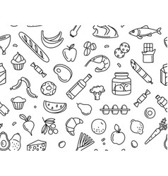 Seamless Pattern Supermarket Grosery Store Food