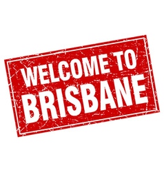 Brisbane Red Square Grunge Welcome To Stamp