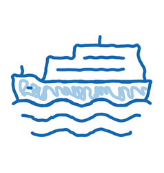 Pleasure Boat Doodle Icon Hand Drawn