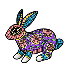 Rabbit With Floral Ornament Decoration Pattern Goo