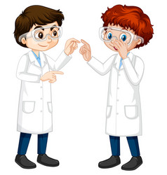 Two Young Scientist Talking Each Other