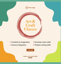 Banner Design Of Art And Craft Classes Template