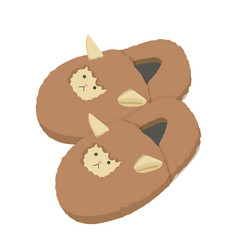 House Soft Brown Slippers Concept