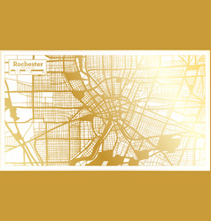 Rochester Usa City Map In Retro Style In Golden