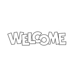 Welcome Black Line Web Banner Header Print Sticker