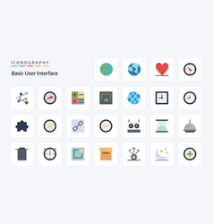 25 Basic Flat Color Icon Pack