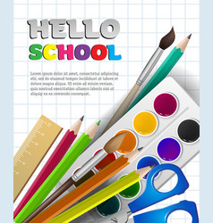 Hello School Lettering With Supplies And