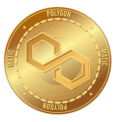 Isolated Golden Polygon Coin Icon