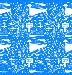 Seamless Pattern With Fishing Gear