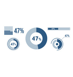 47 Percentage Infographic Set Forty-seven Circle