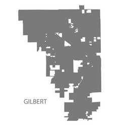 Gilbert Arizona City Map Grey Silhouette