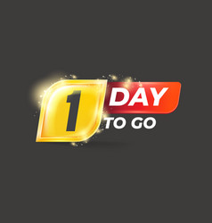 One Day To Go Countdown Grey Horizontal Banner