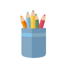 Pencil Holder Cup Icon Flat Design