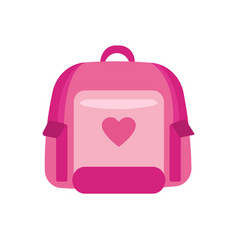 Cute Pink Backpack With Heart Symbol School Bag