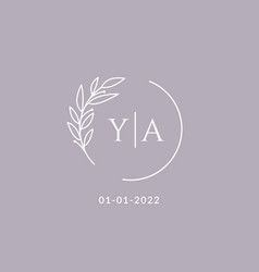 Initial Monogram Ya Wedding Logo With Decorative