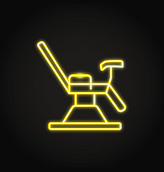 Neon Gynecological Chair Icon In Line Style