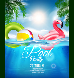 Pool Party Realistic Banner