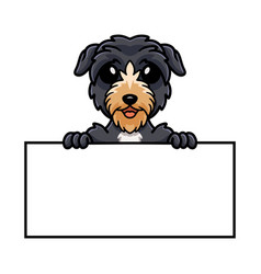 Cute Deer Hound Dog Cartoon Holding Blank Sign