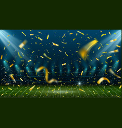 Football Stadium With Golden Confetti Landscape