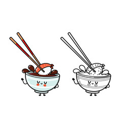 Funny Cute Happy Bowl Of Soy Sauce Characters