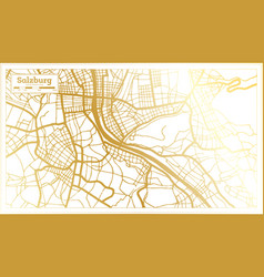 Salzburg Austria City Map In Retro Style