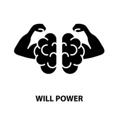 Will Power Icon Black Sign With Editable