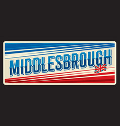 Middlesbrough Town Uk Retro Travel Sticker