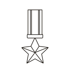 Military Medal With Star Line Style Icon