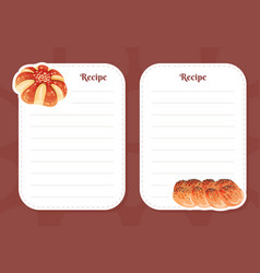 Recipe Card With Baked Product And Sweet Pastry