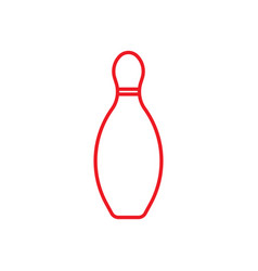 Red Bowling Pin Line Icon