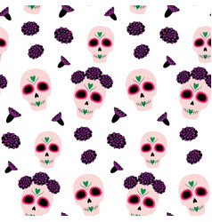 Seamless Pattern To Day Of The Dead Sugar Skull