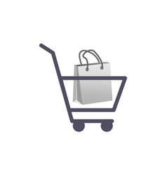 Shopping Cart Icon Grey Bag E-commerce