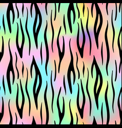 Trendy Neon Tiger Seamless Pattern Rainbow