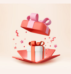 3d Cute Surprise Gift Box With Falling Confetti