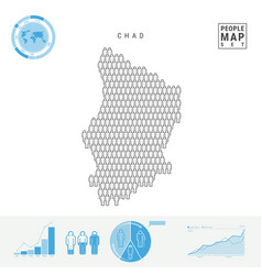 Chad People Icon Map Stylized Silhouette