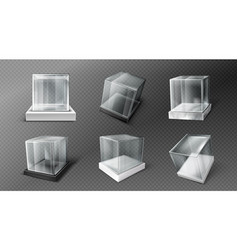 Glass Cube Boxes Clear Acrylic Showcases