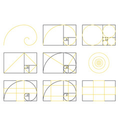 Golden Ratio Spiral Scheme Proportions Flat