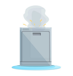 Broken Household Dishwasher Icon Cartoon