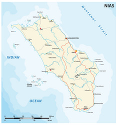 Road Map Indonesian Island Nias