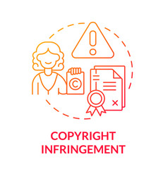 Copyright Infringement Red Gradient Concept Icon