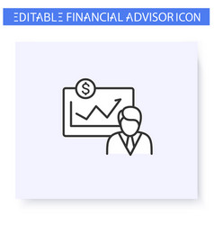 Financial Chart Line Icon Editable