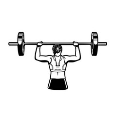 Girl Young Woman Holding Barbell Fitness Gym